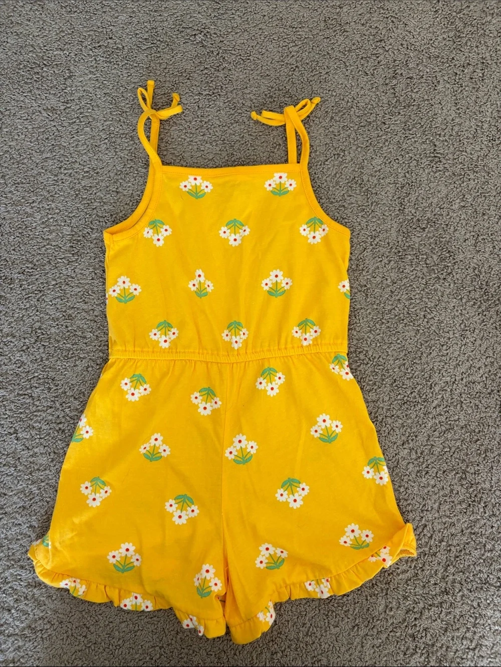 Old Navy Yellow Floral Tie-Strap Romper